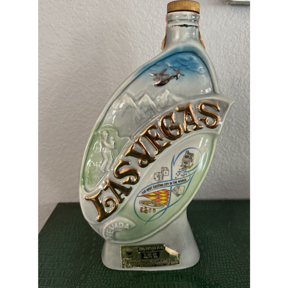 Jim Beam 100 Months Whiskey Decanter Las Vegas Nevada Hoover Dam Empty -… - Picture 1 of 4